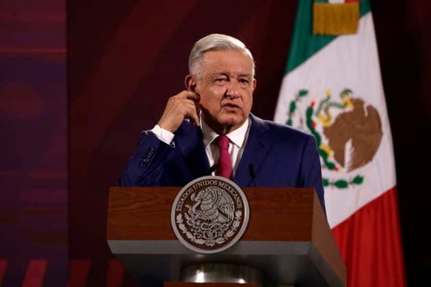 President of Mexico in daily press conference at the National Palace June 20, 2023, Mexico City, Mexico: Mexican President Andres Manuel Lopez Obrador in the daily morning conference before reporters at the National Palace in Mexico City. on June 20, 2023 in Mexico City, Mexico (Photo by Luis Barron Eyepix Group). Copyright: xLuisxBarronx xEyepixxGroupx LB_20230620_SALUDMX36