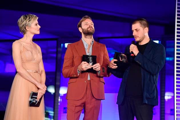 Rome : Maxxi Museum . Silver Ribbon Award. In the photo : Francesca Fialdini with Alessandro Borghi , Luca Marinelli  Copyright: xMaurizioxD Avanzox xipa-agency.nx xDxAvanzo Provvisionato Landix IPA_IPA38766781