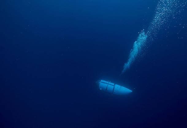 June 19, 2023: Undated handout photo shows Titan, the submersible that vanished on expedition to the Titanic wreckage. A massive search and rescue operation is under way in the mid Atlantic after a tourist submarine went missing during a dive to Titanic s wreck on Sunday. Contact with the small sub was lost about an hour and 45 minutes into its dive, the US Coast Guard said. Tour firm said all options were being explored to rescue the five people onboard. Tickets cost $ 250,000 for an eight-day trip including dives to the wreck at a depth of 3,800m (12,500ft). . - ZUMAz03_ 20230619_shv_z03_646 Copyright: xOceanGatex