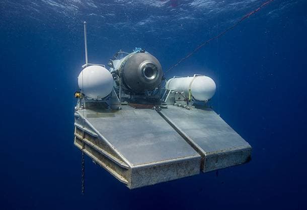 June 19, 2023: Undated handout photo shows Titan, the submersible that vanished on expedition to the Titanic wreckage. A massive search and rescue operation is under way in the mid Atlantic after a tourist submarine went missing during a dive to Titanic s wreck on Sunday. Contact with the small sub was lost about an hour and 45 minutes into its dive, the US Coast Guard said. Tour firm said all options were being explored to rescue the five people onboard. Tickets cost $ 250,000 for an eight-day trip including dives to the wreck at a depth of 3,800m (12,500ft). . - ZUMAz03_ 20230619_shv_z03_647 Copyright: xOceanGatex