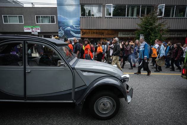 June 21, 2023, VANCOUVER, BC, CANADA: People participate in a friendship walk on National Indigenous Peoples Day, in Vancouver, B.C., Wednesday, June 21, 2023. VANCOUVER CANADA  - ZUMAc35_ 20230621_zaf_c35_087 Copyright: xDarrylxDyckx