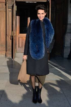 PFW Schiaparelli Arrivals AM Farida Khelfa attending the Schiaparelli Haute Couture Spring-Summer 2019 show as part of Paris Fashion Week in Paris, France on January 20, 2019. Photo by Aurore Marechal ABACAPRESS.COM Paris France  Copyright: xMarechalxAurore ABACAx 666977_088 MarechalxAurore ABACAx 666977_088