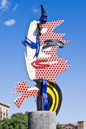  Skulptur The Head , von Roy Lichtenstein, Moll de Fusta, Barcelona, Katalonien, Spanien, Der Kopf, Europa *** Sculpture The Head , from Roy Lichtenstein, Moll de Fusta, Barcelona, Catalonia, Spain, the Head, Europe Copyright: imageBROKER/Therin-Weise iblthg05461160.jpg