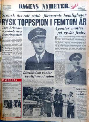 STOCKHOLM 20140522 Evening newspaper Expressens front page on June 25, 1963, when the news about the spy Stig Wennerström was revealed Stockholm Sweden x10010x  Copyright: xJanerikxHenrikssonx xTTx WENNERSTRÖMAFFÄREN