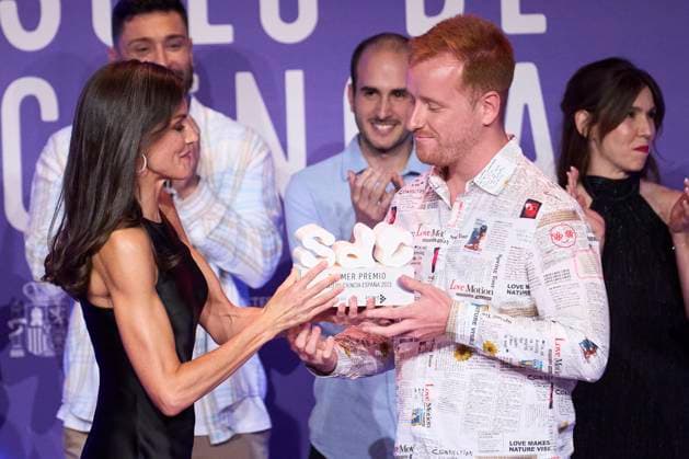 23-06-2023 Madrid Queen Letizia with Alejandro Requena at the national scientific monologues, Only Science, final organized by the Spanish Foundation for Science and Technology at the circle of Fine Arts in Madrid. No Spain Â  Copyright: xPPEx