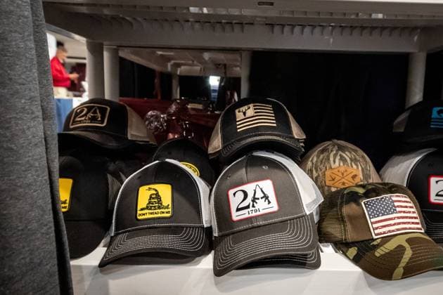 Road to Majority Republican conference in Washington, DC Second Amendment and patriotic hats for sale at the Road to Majority Republican conference. Donald Trump and numerous Congressmen and Congresswomen, as well as other elected officials, are speaking to the conservative audience in Washington, DC, this weekend. Washington DC United States  Copyright: xAllisonxBaileyx originalFilename: bailey-roadtoma230623_npnSF.jpg