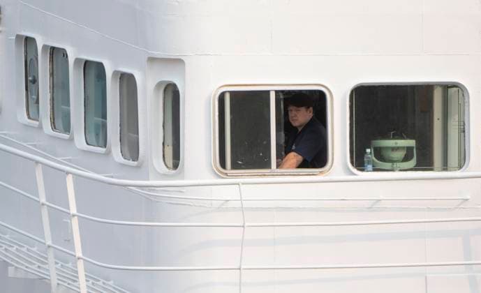 June 24, 2023, St.John s, NL, Canada: Crew on the bridge of the Polar Prince prepare to dock the ship as it arrives at the Coast Guard wharf, Saturday, June 24, 2023 in St.JohnöÄÃ s, Nfld. St.John s Canada  - ZUMAc35_ 20230624_zaf_c35_006 Copyright: xAdrianxWyldx