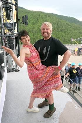 ORF When the music plays singer Francine Jordi and singer Ross Antony on the sidelines of rehearsals for the music open air When the music plays on 23 06 2023 in Bad Kleinkirchheim 20230623SBK0026