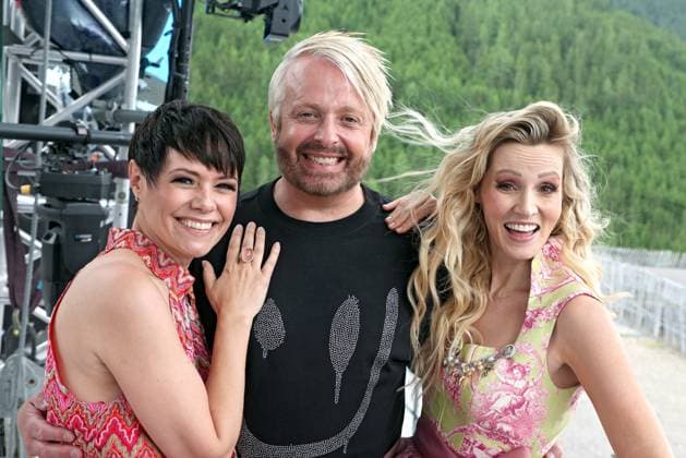 ORF Wenn die Musi spielt singer Francine Jordi , singer Ross Antony and singer Melissa Naschenweng on the sidelines of rehearsals for the music open air Wenn die Musi spielt on 23 06 2023 in Bad Kleinkirchheim 20230623SBK0005