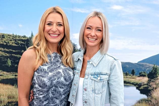 ORF Wenn die Musi spielt singer Stefanie Hertel and Christin Stark on the sidelines of rehearsals for the music open air Wenn die Musi spielt on 23 06 2023 in Bad Kleinkirchheim 20230623SBK0035
