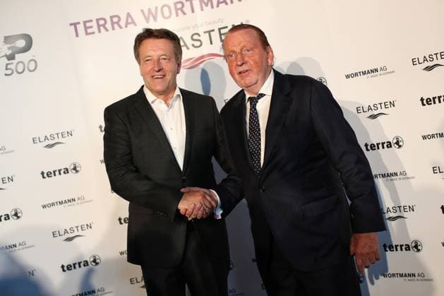 24 06 2023, Halle Westfalen , Red Carpet event as part of the 30 TERRA WORTMANN OPEN, ATP500, OWL Arena, semi-final day Tournament director and fashion entrepreneur Ralf Weber together with Hauke Thoma Managing partner and founder of QUIRIS Nordrhein Westfalen Germany