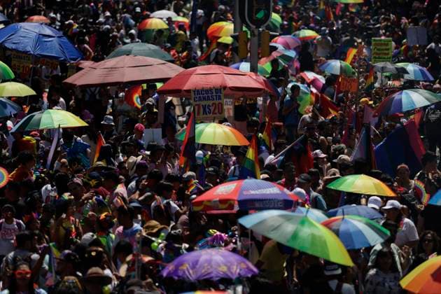 LGBTTTIQA Pride March In Mexico City Thousands of people on Paseo de la Reforma in Mexico City for the LGBTTTIQA Pride March in Mexico. Mexico City Mexico City Mexico  Copyright: xGerardoxVieyrax originalFilename: vieyra-notitle230624_np5mF.jpg