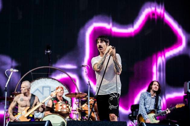 Red Hot Chili Peppers live at Tinderbox 2023, Odense, Denmark Odense, Denmark. 24th, June 2023. The American rock band Red Hot Chili Peppers performs a live concert during the Danish music festival Tinderbox 2023 in Odense. Here singer and songwriter Anthony Kiedis is seen live on stage. Odense Denmark  Copyright: xGonzalesxPhoto LassexLagonix