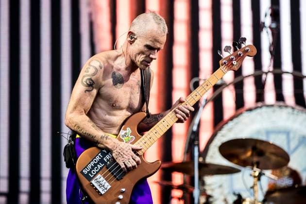 Red Hot Chili Peppers live at Tinderbox 2023, Odense, Denmark Odense, Denmark. 24th, June 2023. The American rock band Red Hot Chili Peppers performs a live concert during the Danish music festival Tinderbox 2023 in Odense. Here bass player Flea is seen live on stage. Odense Denmark  Copyright: xGonzalesxPhoto LassexLagonix