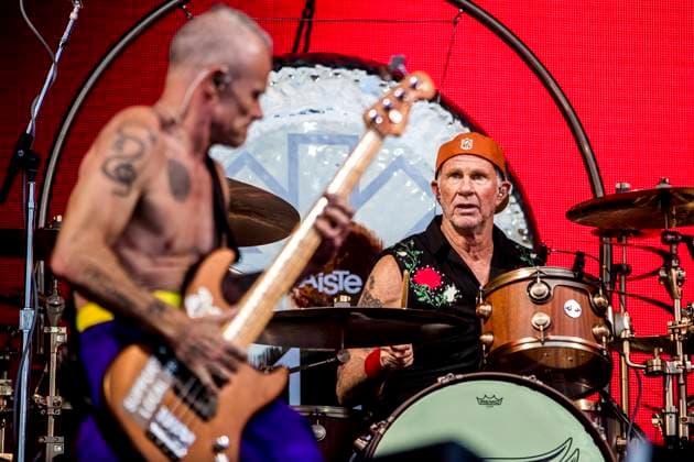 Red Hot Chili Peppers live at Tinderbox 2023, Odense, Denmark Odense, Denmark. 24th, June 2023. The American rock band Red Hot Chili Peppers performs a live concert during the Danish music festival Tinderbox 2023 in Odense. Here drummer Chad Smith is seen live on stage. Odense Denmark  Copyright: xGonzalesxPhoto LassexLagonix