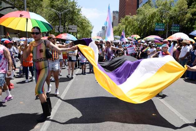 June 24, 2023, Mexico City, Mexico: Members of LGBT Community take part during annual LGBTTTIQA+ pride march at to celebrate XLV edition of pride in Mexico at Reforma Avenue. on June 24, 2023 in Mexico City, Mexico. Mexico City Mexico - ZUMAe321 20230625_zia_e321_010 Copyright: xCarlosxTischlerx