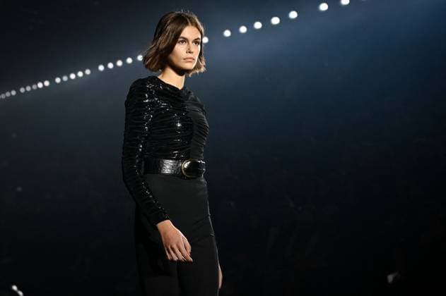PFW - Kaia Gerber Walks Saint-Laurent Runway Kaia Gerber walks the runway during the Saint Laurent Womenswear Spring Summer 2020 show as part of Paris Fashion Week on September 24, 2019 in Paris, France. Photo by Laurent Zabulon ABACAPRESS  Copyright: xZabulonxLaurent ABACAx 701544_031 ZabulonxLaurent ABACAx 701544_031