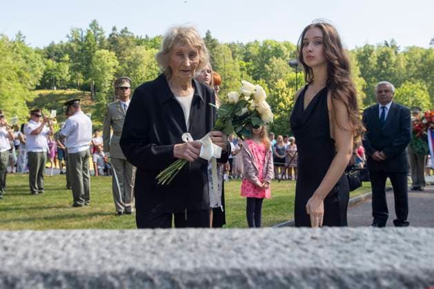 News Themen der Woche KW25 Commemorative act on 81st anniversary of extermination of Lezaky village during WWII. in Miretice, Czech Republic, June 25, 2023. Pictured Jarmila Dolezalova, last survivor of the obliteration of Lezaky village in 1942. (CTKxPhoto JosefxVostarek) CTKPhotoP2023062502228  CTKPhotoP2023062502228
