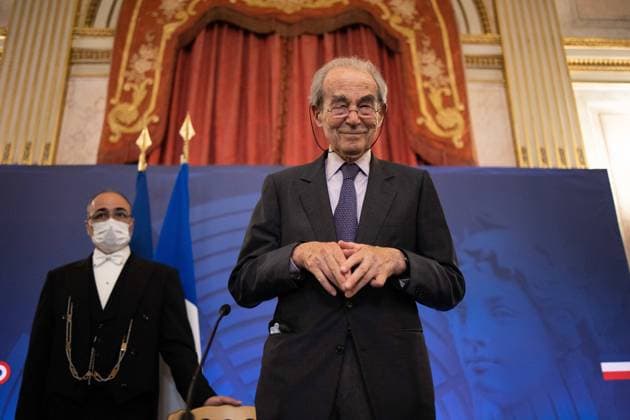 40th Anniversary of the Abolition Of Death Penalty - Paris Former minister of Justice Robert Badinter speaks during the commemoration 40th birthday of the abolition of death penalty at the French National Assembly in Paris on September 15, 2021. Photo by Raphael Lafargue ABACAPRESS.COM Paris France  Copyright: xLafarguexRaphael ABACAx 780311_042 LafarguexRaphael ABACAx 780311_042