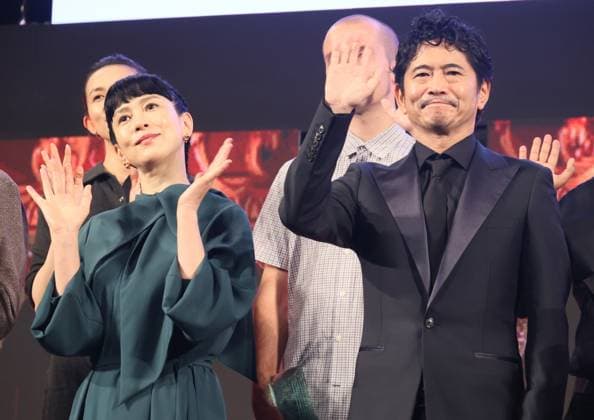 June 26, 2023, Tokyo, Japan - Japanese actor Masato Hagiwara (R) and actress Maki Sakai (L) attend the awarding ceremony of the Short Shorts Film Festival & Asia 2023 in Tokyo on Monday, June 26, 2023. Poland based Japanese animation artist Izumi Yoshida won the George Lucas award, grand prix of the film festival for her short animation movie The Bridge . (photo by Yoshio Tsunoda AFLO)  , aflo_222753528.jpg,