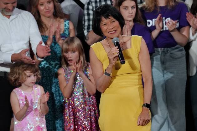 June 26, 2023, Toronto, ON, CANADA: Toronto s newly elected mayor Olivia Chow celebrates her win at an election night event in Toronto on Monday, June 26, 2023. Toronto CANADA  - ZUMAc35_ 20230626_zaf_c35_126 Copyright: xChrisxYoungx