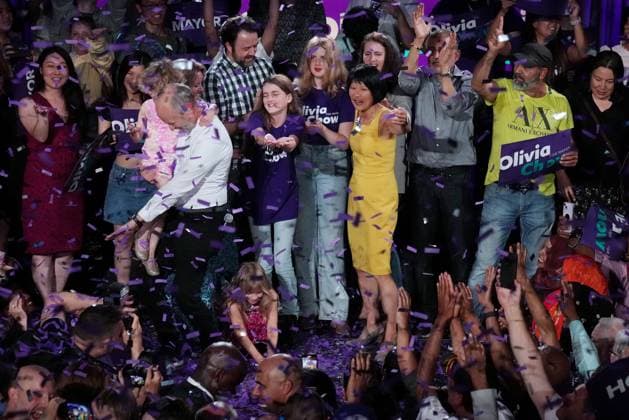 June 26, 2023, Toronto, ON, CANADA: Toronto s newly elected mayor Olivia Chow celebrates her win at an election night event in Toronto on Monday, June 26, 2023. Toronto CANADA  - ZUMAc35_ 20230626_zaf_c35_132 Copyright: xChrisxYoungx