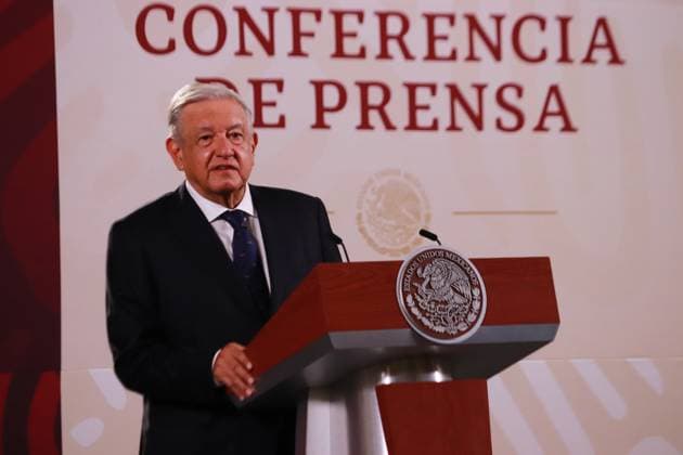 Mexican President, Lopez Obrador Daily Briefing Conference June 28, 2023 in Mexico City, Mexico: President of Mexico, Andres Manuel Lopez Obrador, speaks during the daily morning briefing conference in front of reporters at the national palace, on June 28, 2023 in Mexico City, Mexico. (Photo by Carlos Santiago Eyepix Group) Copyright: xCarlosxSantiagox xEyepixxGroupx CS202306286846