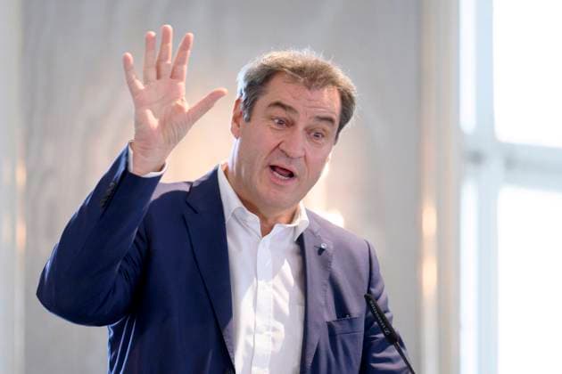 Bavarias Prime Minister Markus Söder CSU at the State Honor Award for the Bavarian Butchers Trade 2023 in the Hubertussaal at Schloss Nymphenburg Munich, 28 06 2023 Bavaria Germany Copyright: xDwixAnoraganingrumx