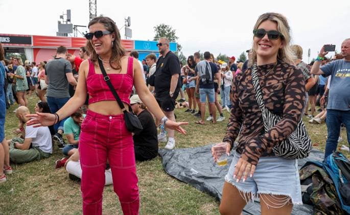 Illustration picture shows fans dancing during the first day of the Rock Werchter music festival in Werchter, Thursday 29 June 2023. The 47th edition of the festival is taking place from 29 June to 2 July.  VIRGINIExLEFOUR 69686165