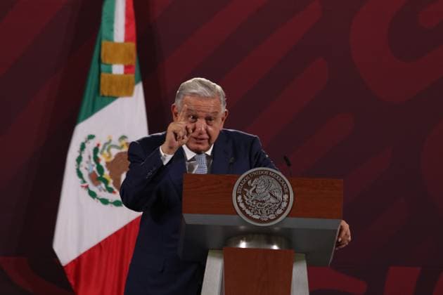 Mexican President, Lopez Obrador News Conference June 29, 2023, Mexico City, Mexico: Mexico™s President, Andres Manuel Lopez Obrador, speaks during the daily morning news conference at National Palace. on June 29, 2023 in Mexico City, Mexico. (Photo by Ismael Rosas Eyepix Group) Copyright: xIsmaelxRosas xEyepixxGroupx IR_29062023_95505