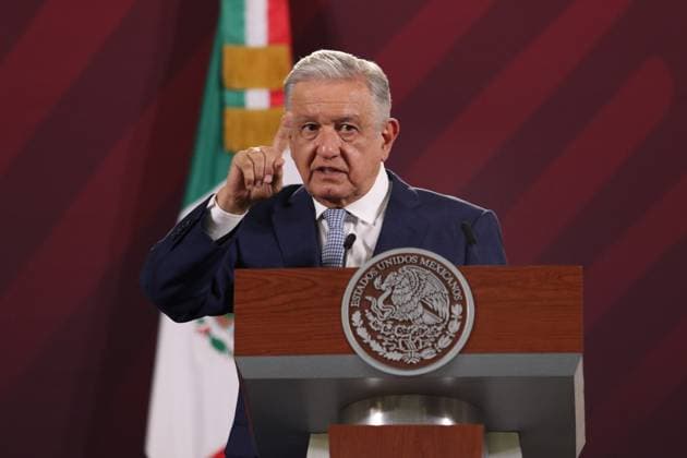 Mexican President, Lopez Obrador News Conference June 29, 2023, Mexico City, Mexico: Mexico™s President, Andres Manuel Lopez Obrador, speaks during the daily morning news conference at National Palace. on June 29, 2023 in Mexico City, Mexico. (Photo by Ismael Rosas Eyepix Group) Copyright: xIsmaelxRosas xEyepixxGroupx IR_29062023_95509