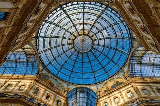 Glass dome of Galleria Vittorio Emanuele II in Milan, Italy s oldest shopping mall Glass dome of Galleria Vittorio Emanuele II in Milan, Italy s oldest shopping mall Copyright: xZoonar.com ChunxJuxWux 17032218