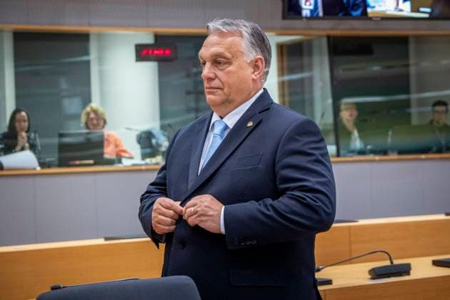 News Bilder des Tages Viktor Orban PM Of Hungary At The European Council Prime Minister of Hungary Viktor Orban at the Tour de Table - Round Table at the headquarters of the European Council meeting in Brussels with the EU heads of states. The Hungarian PM Victor Orban and the leaders have on their agenda to discuss on the 2 day summit the support to Kyiv and Ukraine, strengthen Europe™s economy, security and defense capabilities, migration, China and external relations. Jens Stoltenberg the Secretary General of NATO attended the summit. Brussels, Belgium on June 29, 2023 Brussels Belgium  Copyright: xNicolasxEconomoux originalFilename: economou-viktoror230629_np74V.jpg