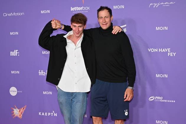 Oskar Belton and Marc Hosemann at the Moin Mittsommer Annual Reception 2023 of the Filmförderung Hamburg Schleswig Holstein at Theater Kampnagel Hamburg, 27 06 2023 Moin Mittsommer Annual Reception 2023 of the Filmförderung Hamburg Schleswig Holstein at Theater Kampnagel , Hamburg Hamburg Germany Kampnagel