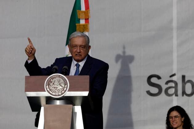 The president of Mexico celebrates his 5 years of democratic triumph July 1, 2023, Mexico City, Mexico: The President of Mexico, Andres Manuel Lopez Obrador, celebrated his 5 years of democratic triumph accompanied by governors and state secretaries before thousands of people in the Zocalo in Mexico City. on July 1, 2023 in Mexico City, Mexico (Photo by Luis Barron Eyepix Group). Copyright: xLuisxBarronx xEyepixxGroupx LB_20230701_AMLO10