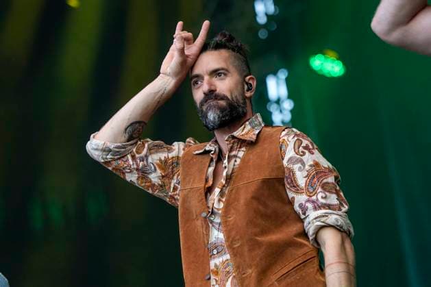 Michael Hartinger of Voxxclub live at the Apoldaer music summer 2023 on the fairground of the Herressener Promenade Apolda, 02 07 2023 Foto:xM.xKremerx xFuturexImage