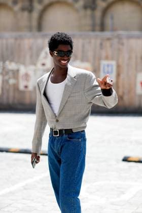 PFW - Street Style Street style, model Alton Mason after Thom Browne Spring-Summer 2019 menswear show held at Palais des Beaux Arts, in Paris, France, on June 23rd, 2018. Photo by Marie-Paola Bertrand-Hillion ABACAPRESS.COM Paris France  Copyright: xBertrand-HillionxMarie-Paola ABACAx 642516_064 Bertrand-HillionxMarie-Paola ABACAx 642516_064