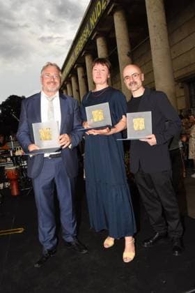 Manfred Rietzler Laureate Entrepreneur Founder Barbara Yelin Laureate Comic Artist Goyo Montero Laureate Ballet Director State Theater Nuremberg Munich 04 07 2023 Bavarian Summer of Culture in the House of Art Award Pro meritis scientiae et litterarum Munich
