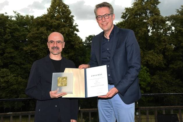 Goyo Montero Laureate Ballet Director State Theater Nuremberg Markus Blume Bavarian Minister of Science and the Arts Munich 04 07 2023 Bavarian Summer of Culture in the House of Art Award Pro meritis scientiae et litterarum Munich