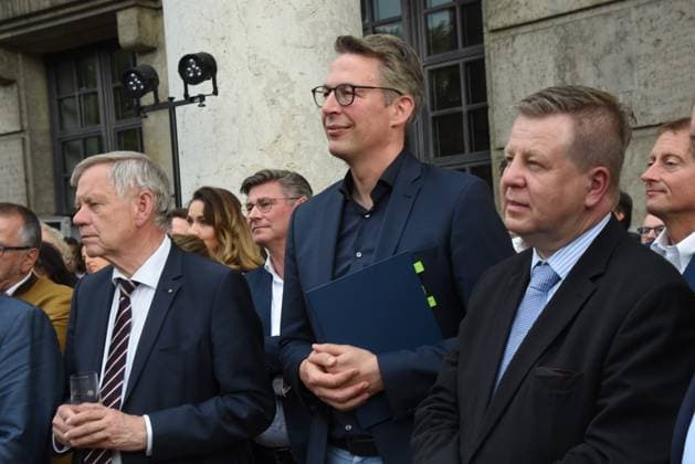 Karl Freller Markus Blume Bavarian Science and Art Minister Robert Brannekaemper MdL Munich 04 07 2023 Bavarian Cultural Summer in the House of Art Award Pro meritis scientiae et litterarum Munich