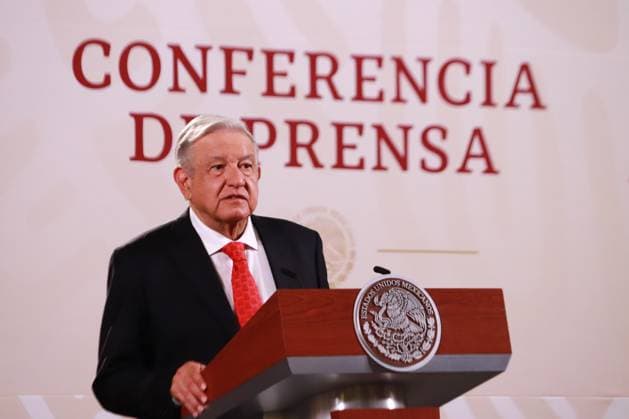 CONFERENCIA MANANERA July 05, 2023 in Mexico City, Mexico: President of Mexico AndrÃ s Manuel Lopez Obrador speaks at the morning conference in front of reporters at the national palace, on July 05, 2023 in Mexico City, Mexico. (Photo by Carlos Santiago Eyepix Group) Copyright: xCarlosxSantiagox xEyepixxGroupx CS202307056920