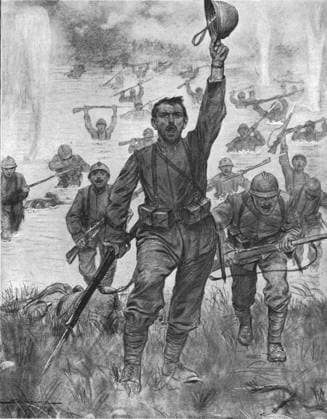RECORD DATE NOT STATED Le passage a gue de l Isonzo par l infanterie Italienne , 1916. Creator: J Simont. Copyright:xrio,?gua,Italy,Italiano,povos,macho,homem,homens,pa?s,cruzamento,guy,geografia,cor,luta,luta,militar,guerra,partexdianteira,posi??o,For?asxArmadas,s?culo,soldados,soldado,primeiraxguerraxdexmundo,conceito,batalha,B&W,fording,Ex?rcito,avan?ar,guerra,trincheira,trincheiras,Cor,,Regiment,World.war.i,WWI,infantaria,campoxdexbatalha,pretox&xbranco,pretoxexbranco,B W,for?asxarmadas,brancoxexpreto,GuerraxDexMundoxUma,1910s,20oxs?culo,ThexPrintxCollector,BattlexofxthexIsonzo,lithograph,JxSimont,Simont,xJ,Isonzo,SixthxBattlexofxthexIsonzo,Soca,BattlesxofxthexIsonzo,IsonzoxFront,JosepxSimontxixGuill?n,BattlexofxGoriziax IMAGO ,2962018 ! ACHTUNG: AUFNAHMED  Copyright:rio,?gua,Italy,Italiano,povos,macho,homem,homens,pa?s,cruzamento,guy,geografia,cor,luta,luta,militar,guerra,partexdianteira,posi??o,For?asxArmadas,s?culo,soldados,soldado,primeiraxguerraxdex