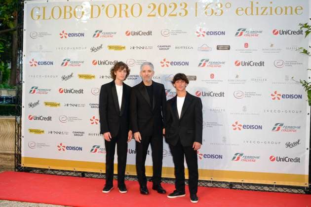 Beppe Fiorello, Samuele Segreto and Samuele Pizzurro at the 63 Globi d oro 2023 award ceremony at Villa Massimo Rome, 05 07 2023. Foto:xA.xM.xTinghinox xFuturexImage