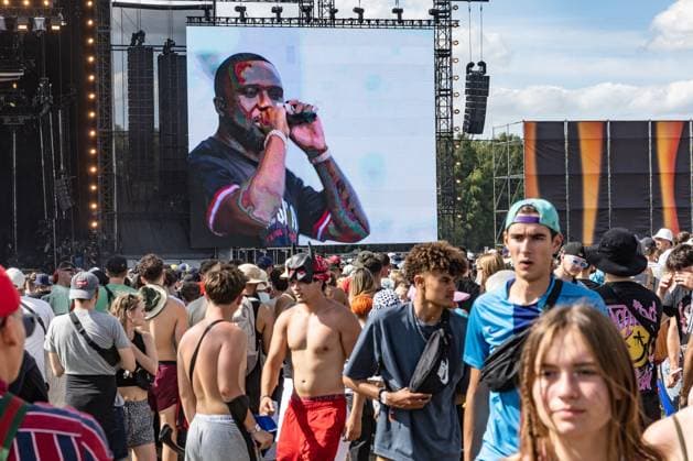 Illustration picture shows the first day of the Les Ardentes music festival in Liege, Thursday 06 July 2023. This year s edition of the festival is taking place from July 6 to July 9 .  BRUNOxFAHY 70188436