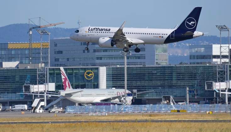 06.07.2023 Flughafen Frankfurt Impressionen Landeanflug Lufthansa Airbus A320-271 neo Lünen Kennung D-AIJC Frankfurt (Main) Hessen Deutschland *** 06 07 2023 Frankfurt Airport Impressions Landing Approach Lufthansa Airbus A320 271 neo Lunen Identifier D AIJC Frankfurt Main Hesse Germany