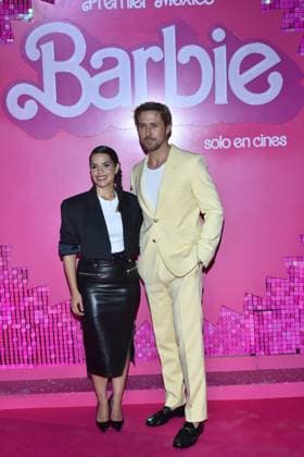 Barbie Pink Carpet July 6, 2023, Mexico City, Mexico: (L-R) America Ferrera and Ryan Gosling attend the pink carpet for Barbie at Toreo Parque Central. on July 6, 2023 in Mexico City, Mexico. (Photo by Carlos Tischler Eyepix Group) Copyright: xCarlosxTischler xEyepixxGroupx CT_06072023_95863