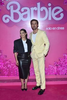 Barbie Pink Carpet July 6, 2023, Mexico City, Mexico: (L-R) America Ferrera and Ryan Gosling attend the pink carpet for Barbie at Toreo Parque Central. on July 6, 2023 in Mexico City, Mexico. (Photo by Carlos Tischler Eyepix Group) Copyright: xCarlosxTischler xEyepixxGroupx CT_06072023_95866