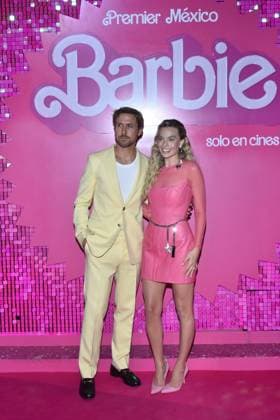 Barbie Pink Carpet July 6, 2023, Mexico City, Mexico: Ryan Gosling and Margot Robbie attend the pink carpet for Barbie at Toreo Parque Central. on July 6, 2023 in Mexico City, Mexico. (Photo by Carlos Tischler Eyepix Group) Copyright: xCarlosxTischler xEyepixxGroupx CT_06072023_95897