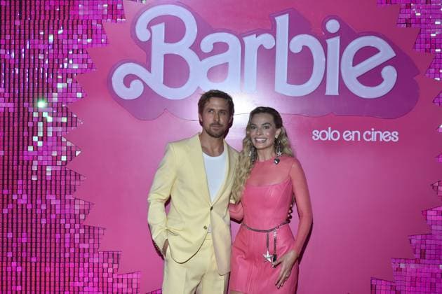 Barbie Pink Carpet July 6, 2023, Mexico City, Mexico: Ryan Gosling and Margot Robbie attend the pink carpet for Barbie at Toreo Parque Central. on July 6, 2023 in Mexico City, Mexico. (Photo by Carlos Tischler Eyepix Group) Copyright: xCarlosxTischler xEyepixxGroupx CT_06072023_95903