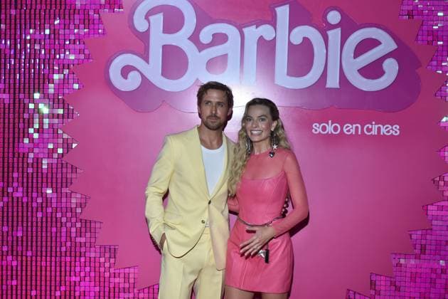 Barbie Pink Carpet July 6, 2023, Mexico City, Mexico: Ryan Gosling and Margot Robbie attend the pink carpet for Barbie at Toreo Parque Central. on July 6, 2023 in Mexico City, Mexico. (Photo by Carlos Tischler Eyepix Group) Copyright: xCarlosxTischler xEyepixxGroupx CT_06072023_95904